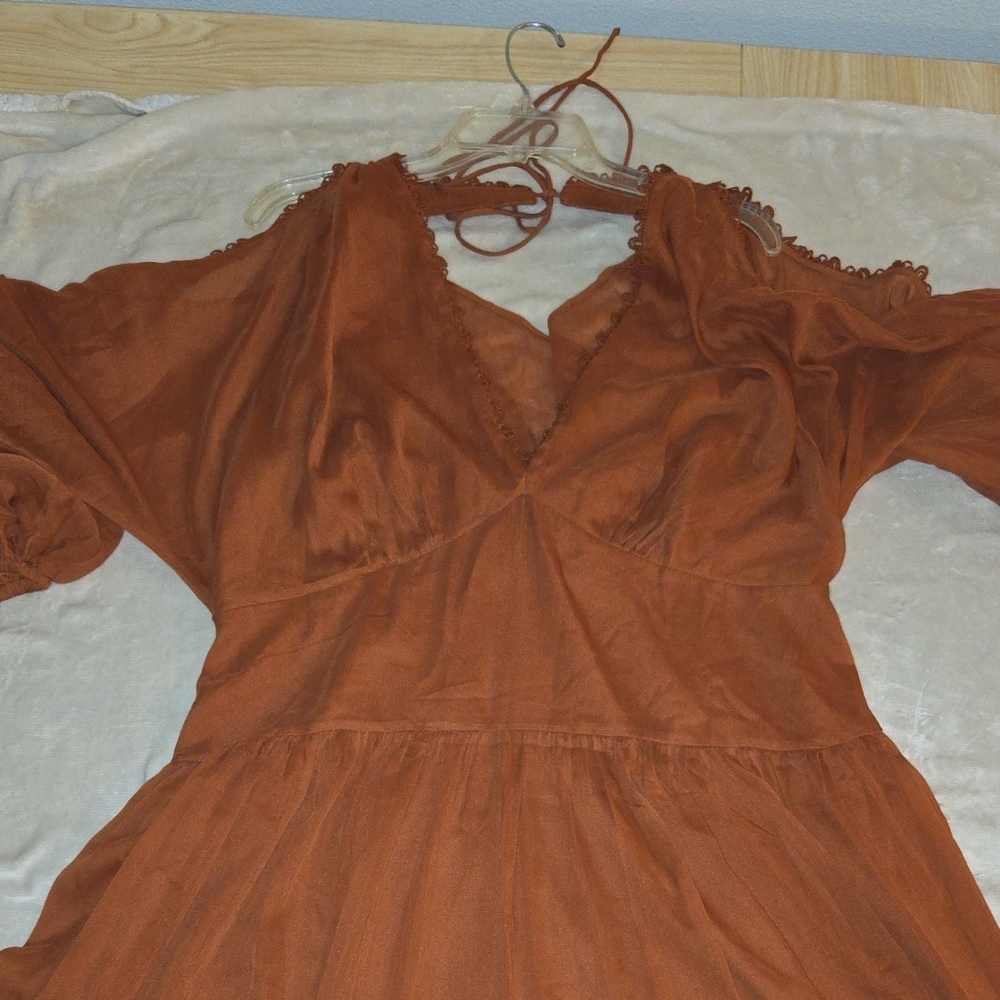 Elegant Rust Dress (ITEM#039)